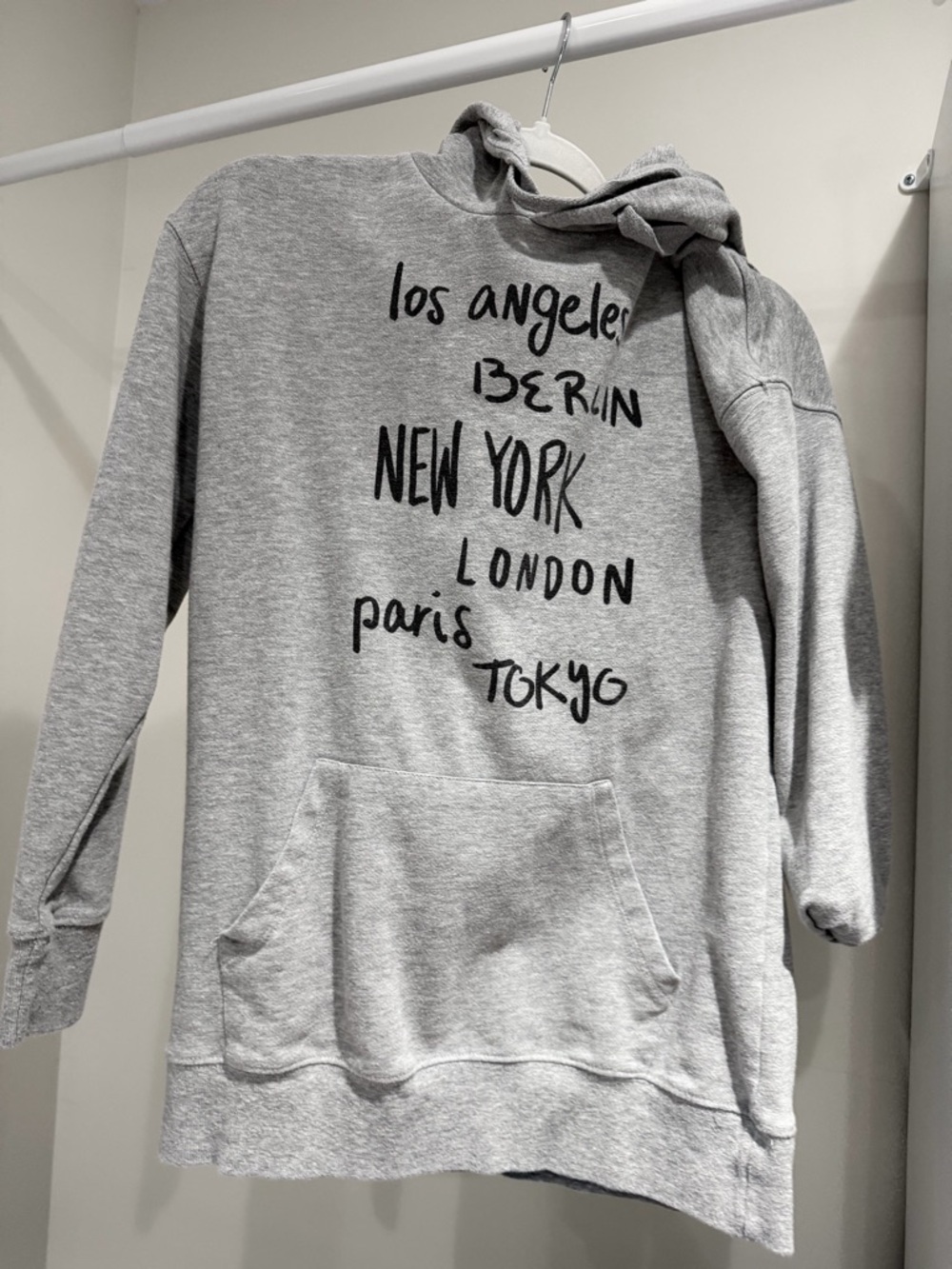Mighty Fine Grey Crewneck Hoodie with City Graphic
